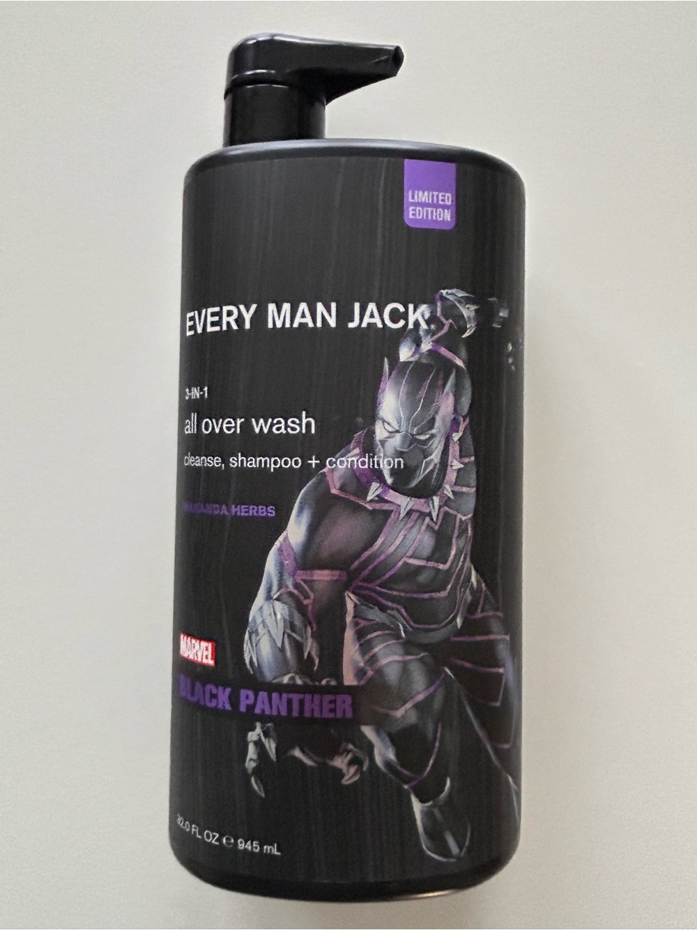 Every Man Jack Marvel Black Panther Wakanda Herbs 3 in 1 All Over Wash and Bonus
